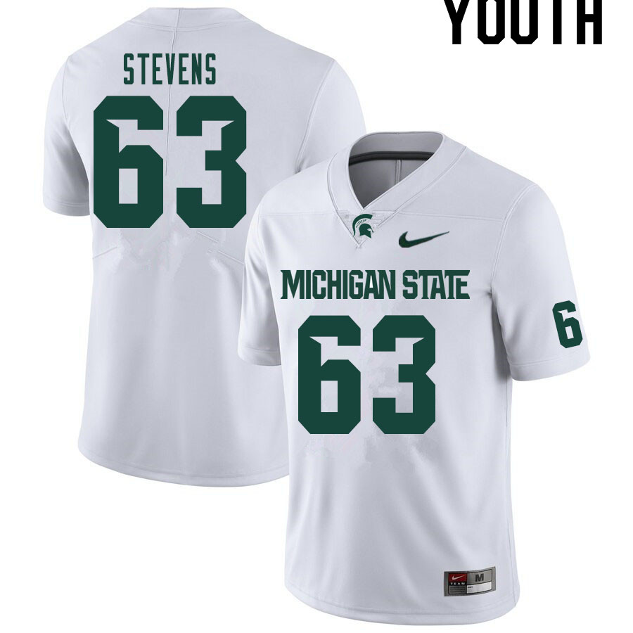 Youth #63 Justin Stevens Michigan State Spartans College Football Jerseys Sale-White